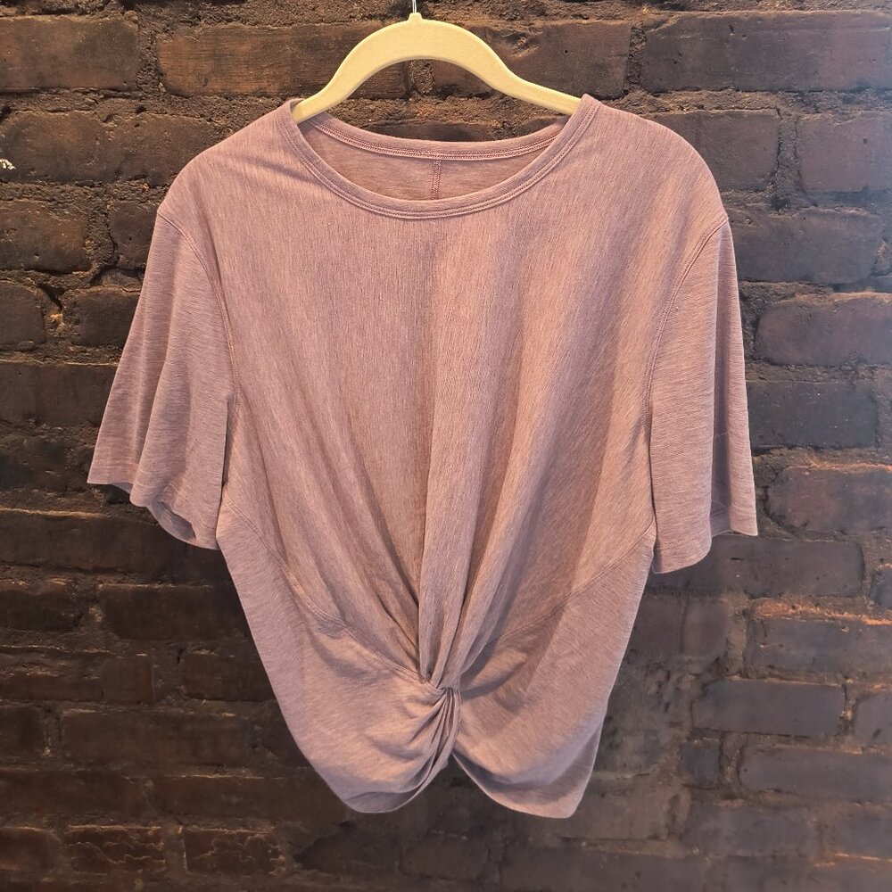 Light Purple Lululemon Twist Front Short Sleeve Tee